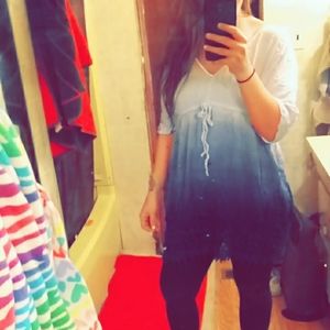 Ombre flowy tunic peasant top